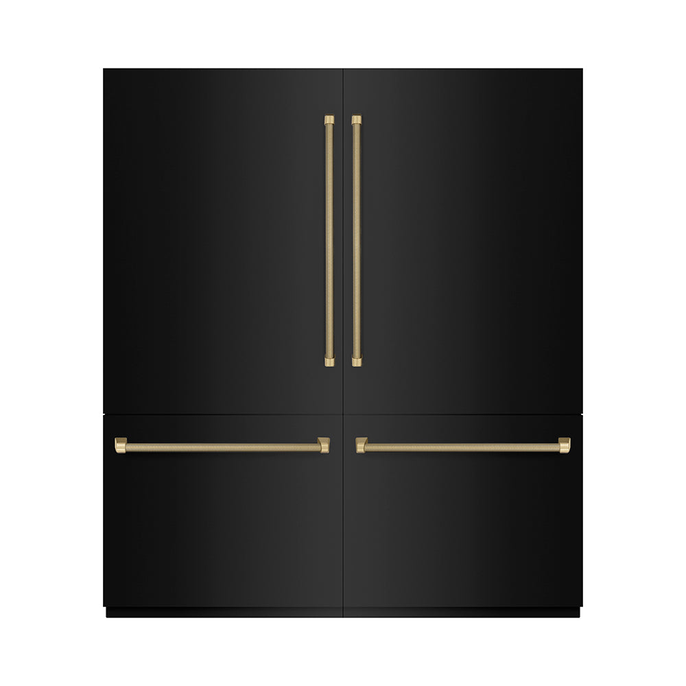 ZLINE 72 Inch Autograph 72" Built In Counter Depth French Door Refrigerator GRBITZBS72KCB - View 4 | Fridge.com