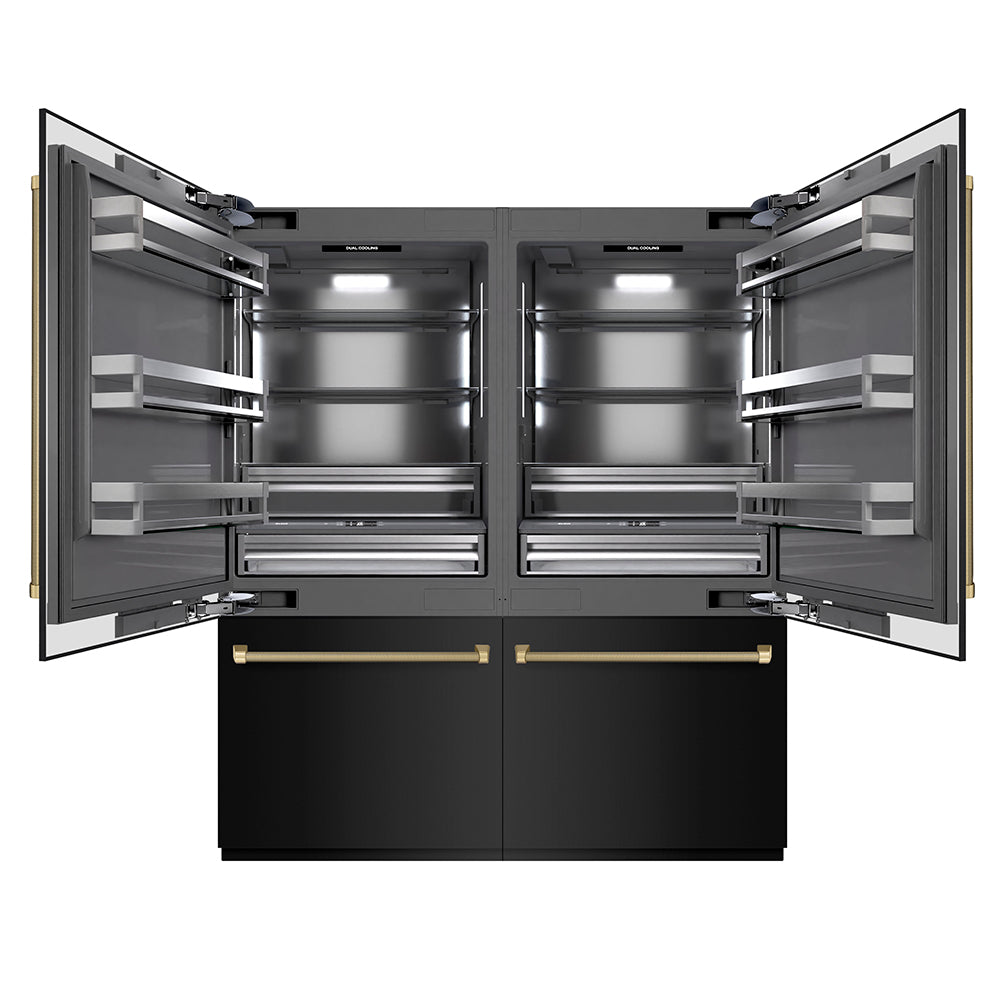 ZLINE 72 Inch Autograph 72" Built In Counter Depth French Door Refrigerator GRBITZBS72KCB - View 5 | Fridge.com
