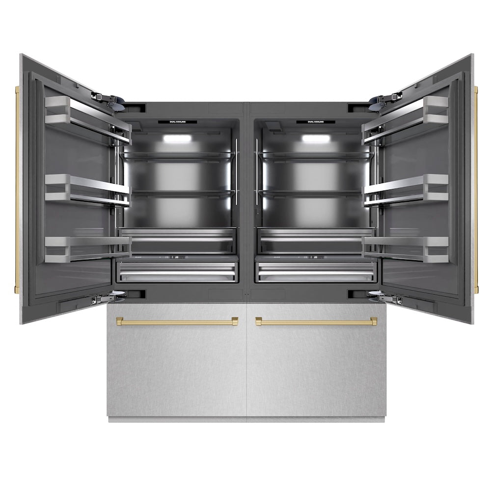 ZLINE 72 Inch autograph 72" Built In Counter Depth French Door Refrigerator GRBITZSN72CB | Fridge.com