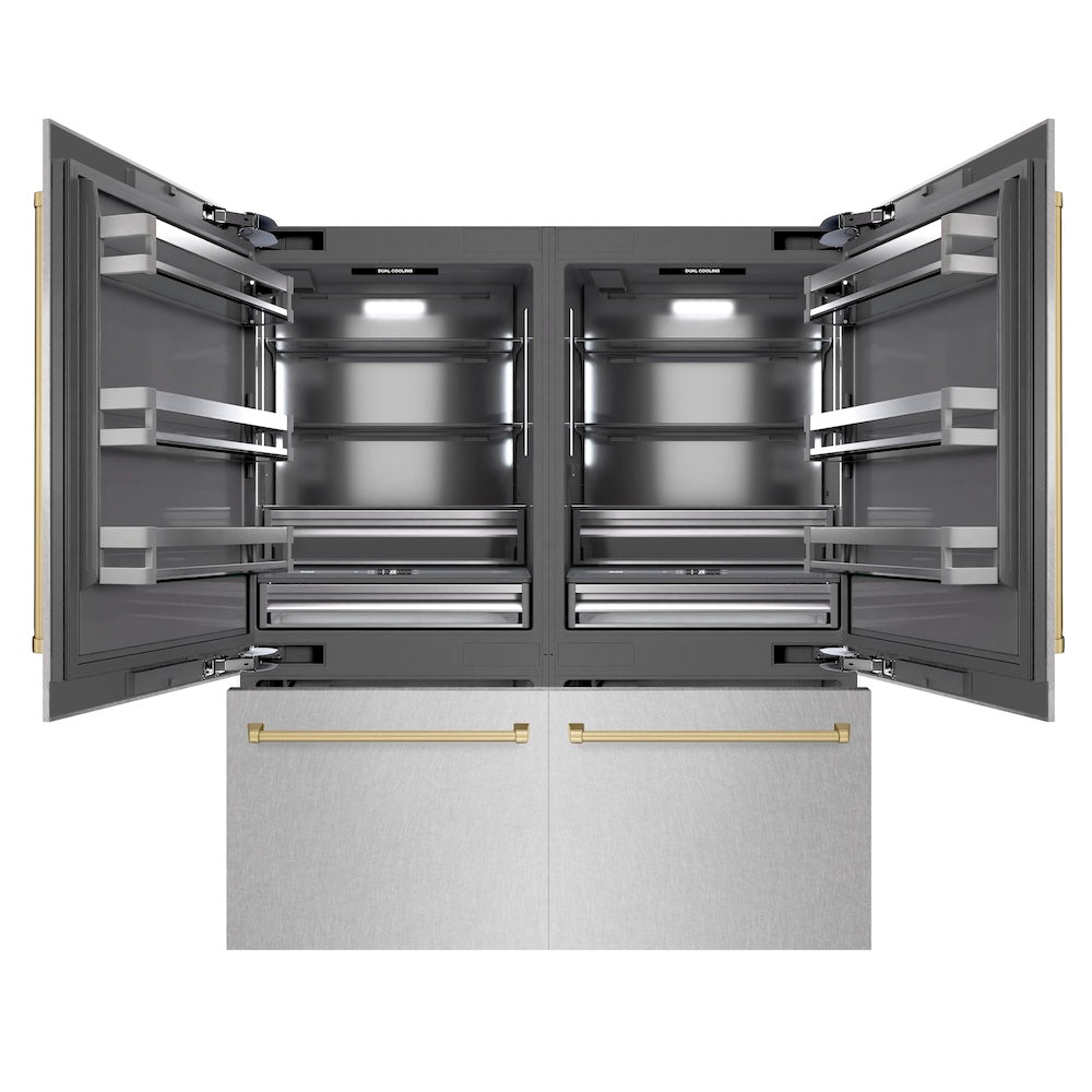 ZLINE 72 Inch Autograph 72" Built In Counter Depth French Door Refrigerator GRBITZSN72CB - View 4 | Fridge.com