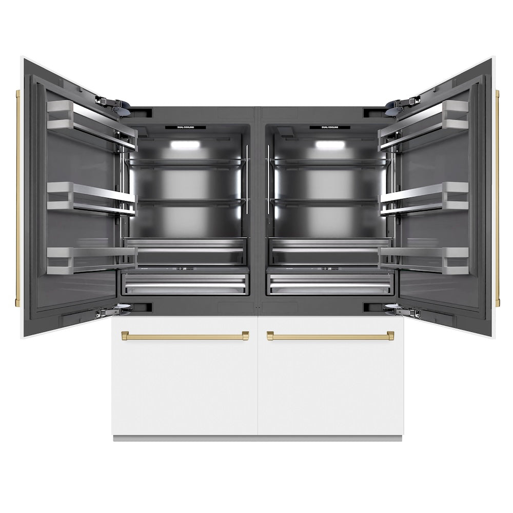ZLINE 72 Inch Autograph 72" Built In Counter Depth French Door Refrigerator GRBITZWM72CB - View 4 | Fridge.com