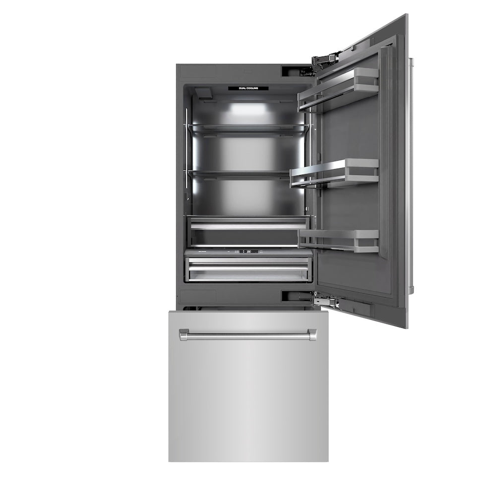 ZLINE 30 Inch 30" Built In Counter Depth Bottom Freezer Refrigerator GRBIV30430 | Fridge.com
