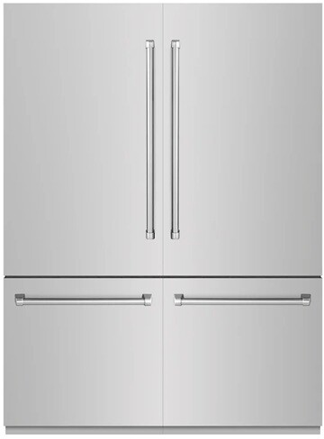 ZLINE 60 in. 32.2 cu. ft. French Door Built-In Bottom Freezer Refrigerator with Water Dispensers and Ice Makers with Graphite Gray Interior | Fridge.com