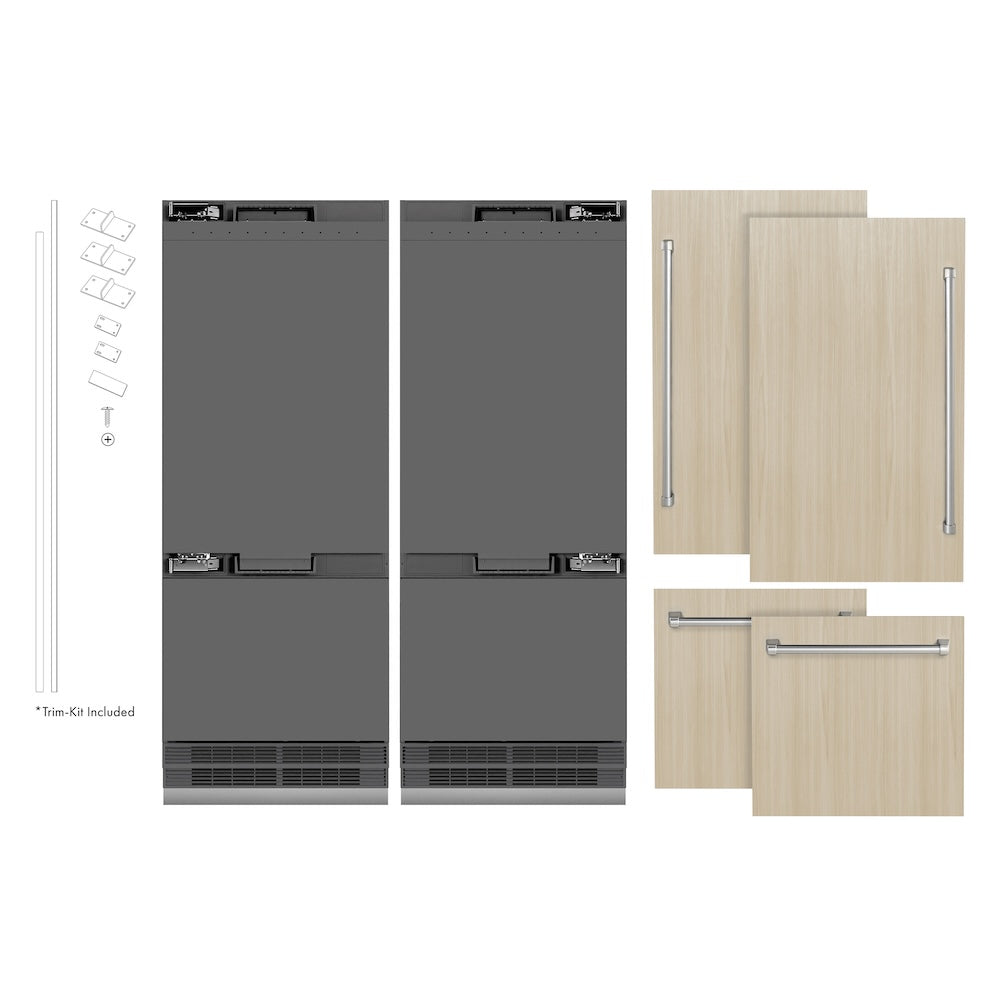 ZLINE 60 Inch Built In Counter Depth French Door Refrigerator GRBIV60 - View 5 | Fridge.com
