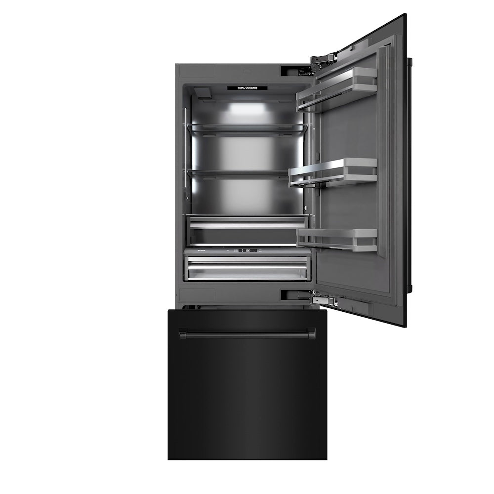 ZLINE 30 Inch Built In Counter Depth Bottom Freezer Refrigerator GRBIVBS30 - View 2 | Fridge.com