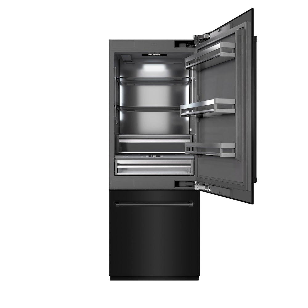 ZLINE 30 Inch Built In Counter Depth Bottom Freezer Refrigerator GRBIVBS30 - View 4 | Fridge.com