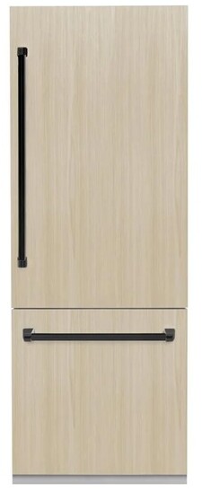 ZLINE Autograph Edition 30 in. 16.1 cu. ft. Panel Ready Built-In Bottom Freezer Refrigerator with Water Dispenser and Ice Maker with Graphite Gray Int | Fridge.com