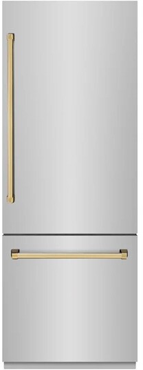 ZLINE 30 Inch autograph 30" Built In Counter Depth Bottom Freezer Refrigerator GRBIVZ30430G | Fridge.com