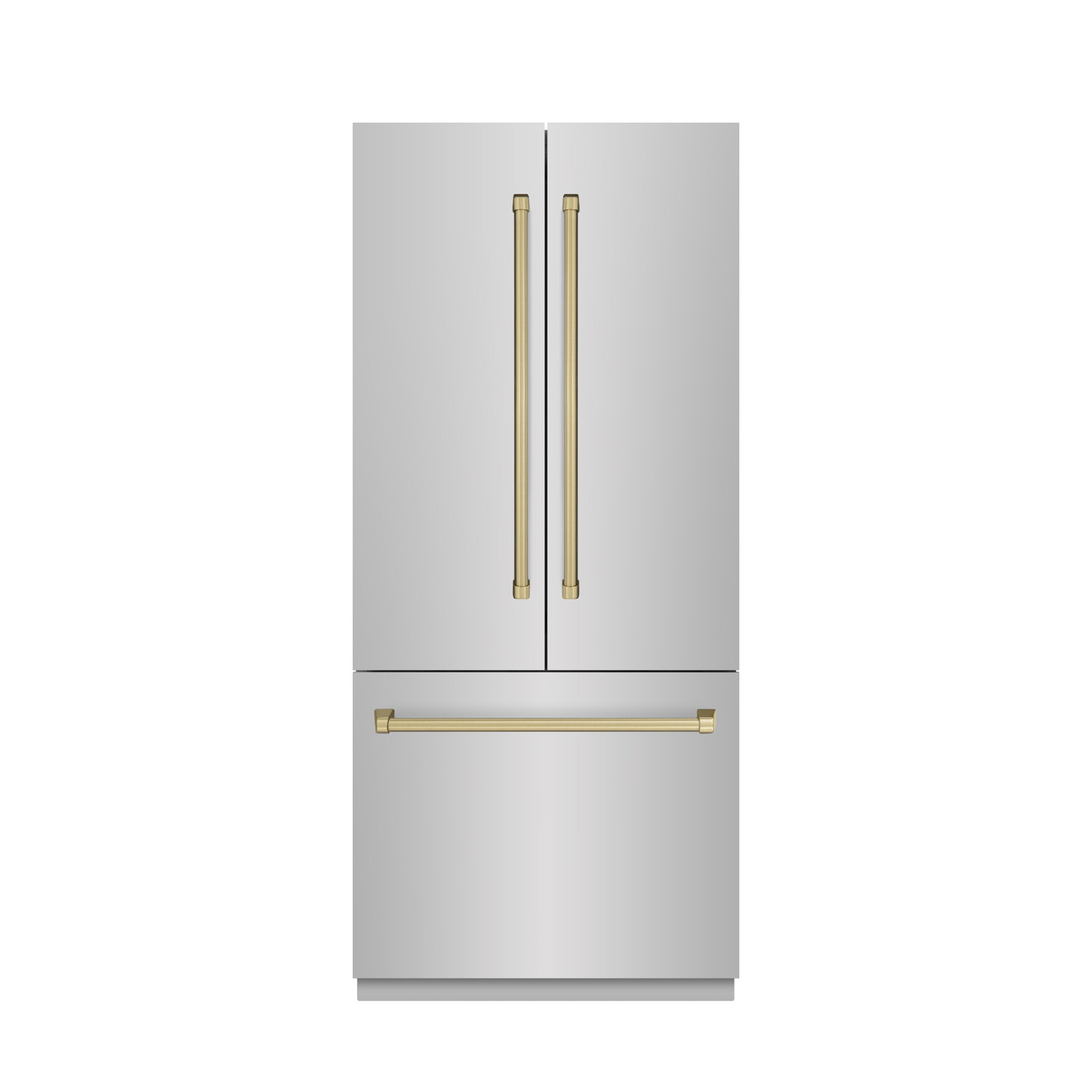 ZLINE Autograph Edition 36 in. 19.6 cu. ft. French Door Built-In Bottom Freezer Refrigerator with Water Dispenser and Ice Maker in Stainless Steel wit — FIN-0014237 | Fridge.com