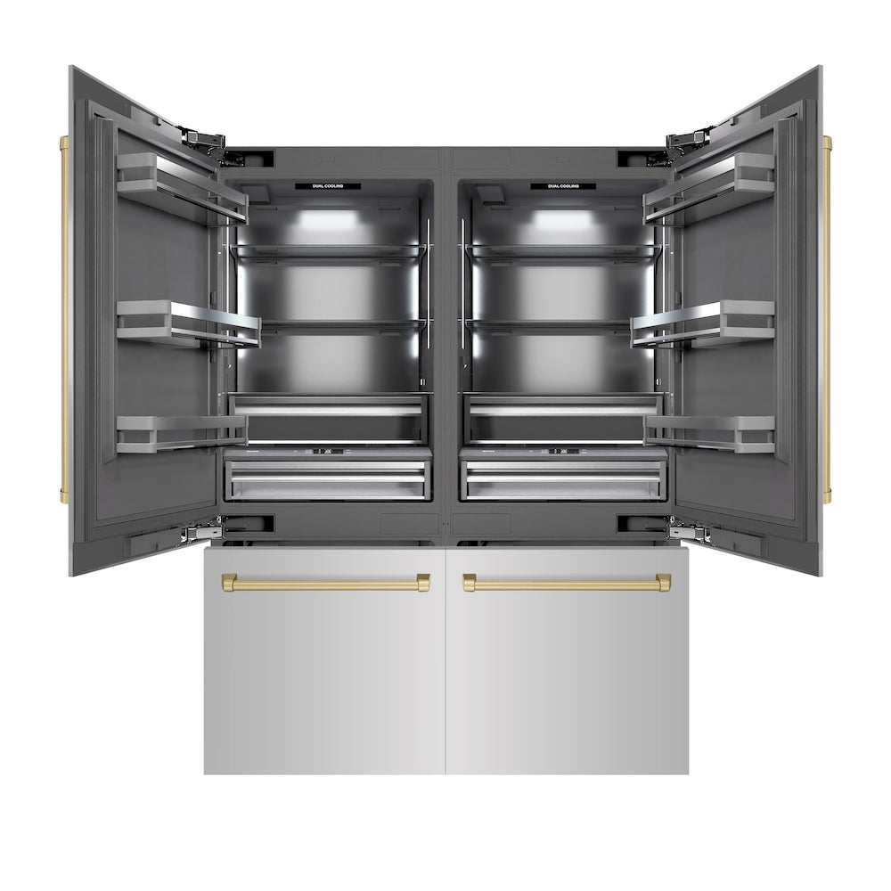 ZLINE 60 Inch autograph 60" Built In Counter Depth French Door Refrigerator GRBIVZ30460CB | Fridge.com