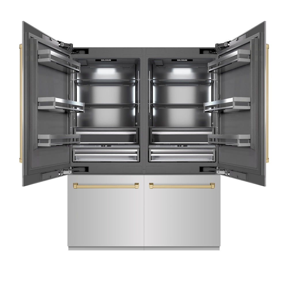 ZLINE 60 Inch Autograph 60" Built In Counter Depth French Door Refrigerator GRBIVZ30460CB - View 5 | Fridge.com