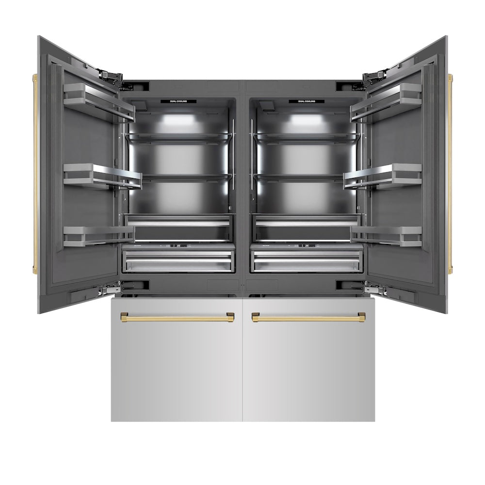 ZLINE 60 Inch autograph 60" Built In Counter Depth French Door Refrigerator GRBIVZ30460G | Fridge.com