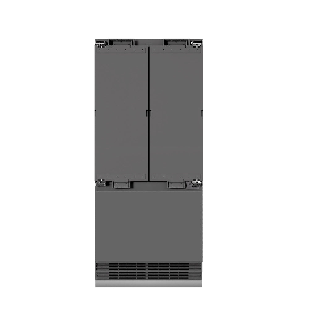 ZLINE Autograph Edition 36 in. 19.6 cu. ft. Panel Ready French Door Built-In Bottom Freezer Refrigerator With Water Dispenser And Ice Maker With Graph - View 4 | Fridge.com