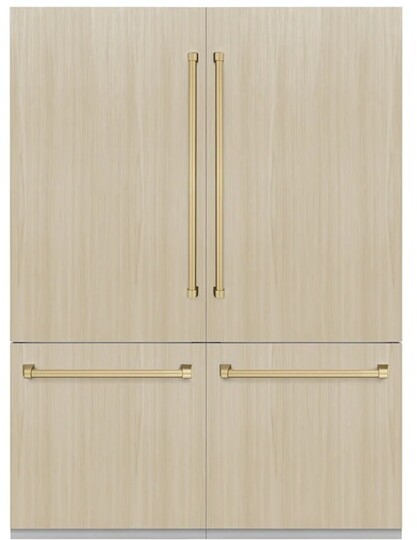 ZLINE Autograph Edition 60 in. 32.2 cu. ft. Panel Ready French Door Built-In Bottom Freezer Refrigerator with Water Dispenser and Ice Maker with Graph | Fridge.com