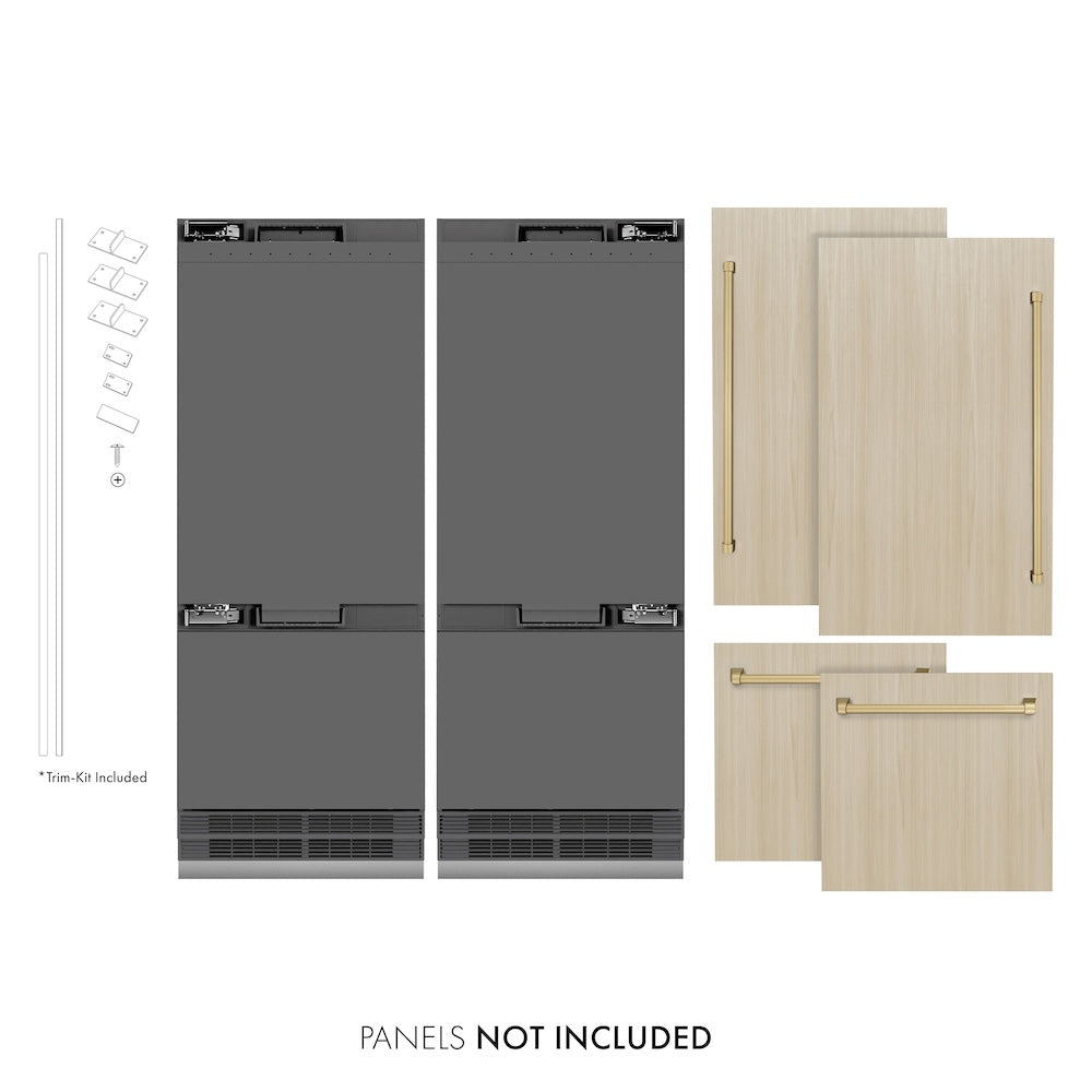 ZLINE 60 Inch Autograph 60" Built In Counter Depth French Door Refrigerator GRBIVZ60CB - View 3 | Fridge.com