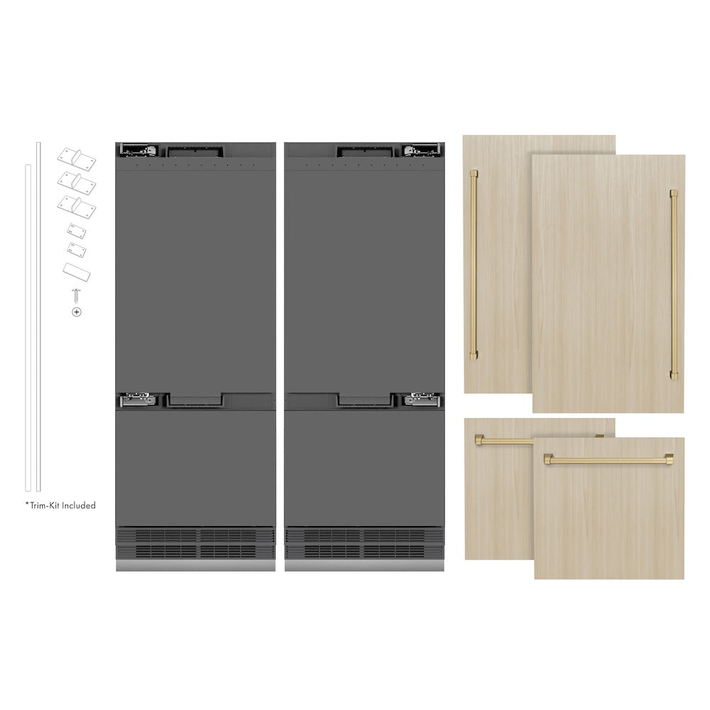 ZLINE 60 Inch Autograph 60" Built In Counter Depth French Door Refrigerator GRBIVZ60CB - View 5 | Fridge.com