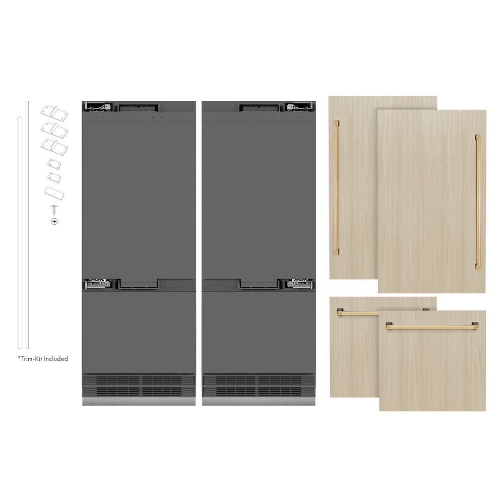 ZLINE 60 Inch Autograph 60" Built In Counter Depth French Door Refrigerator GRBIVZ60G - View 5 | Fridge.com