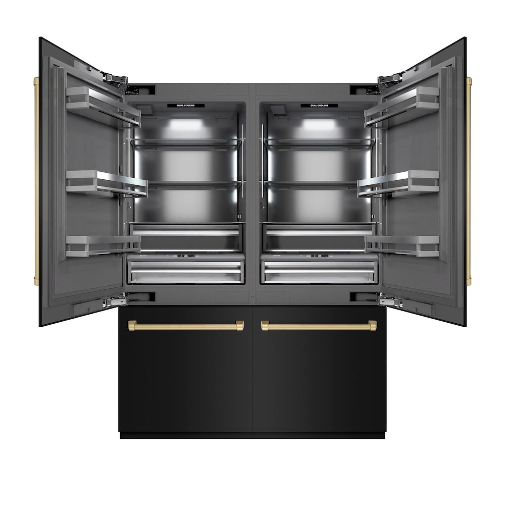 ZLINE 60 Inch autograph 60" Built In Counter Depth French Door Refrigerator GRBIVZBS60CB | Fridge.com