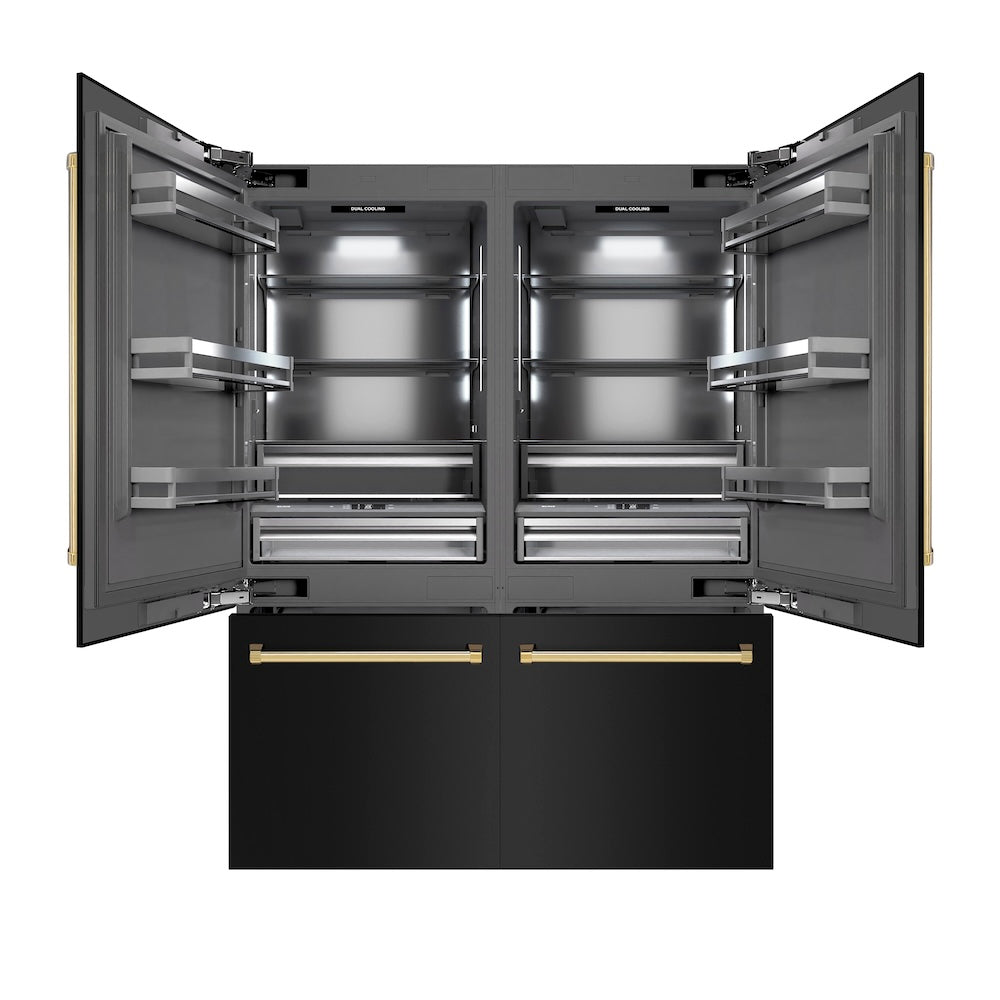 ZLINE 60 Inch autograph 60" Built In Counter Depth French Door Refrigerator GRBIVZBS60G | Fridge.com