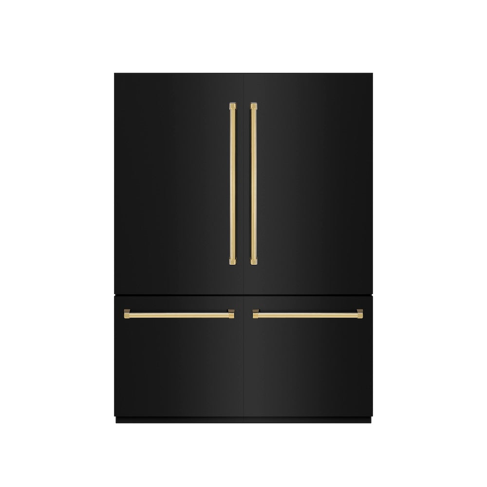 ZLINE 60 Inch Autograph 60" Built In Counter Depth French Door Refrigerator GRBIVZBS60G - View 3 | Fridge.com