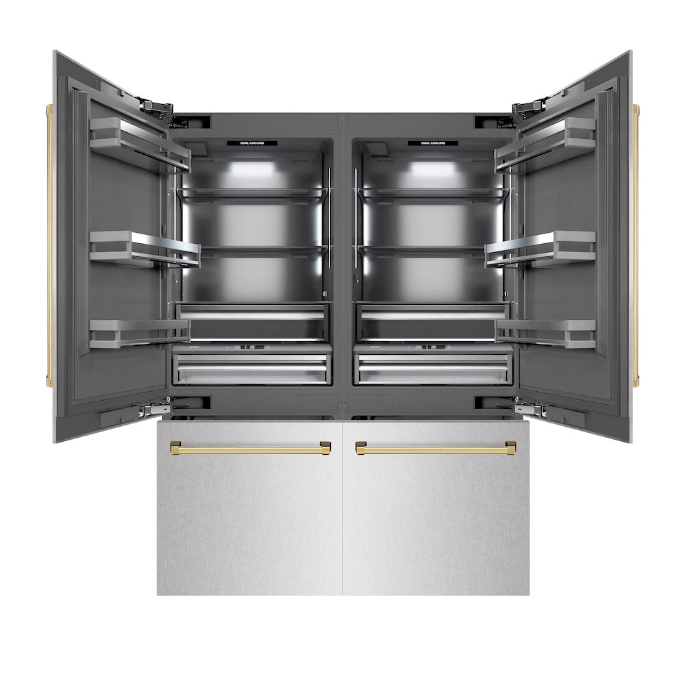 ZLINE 60 Inch autograph 60" Built In Counter Depth French Door Refrigerator GRBIVZSN60G | Fridge.com