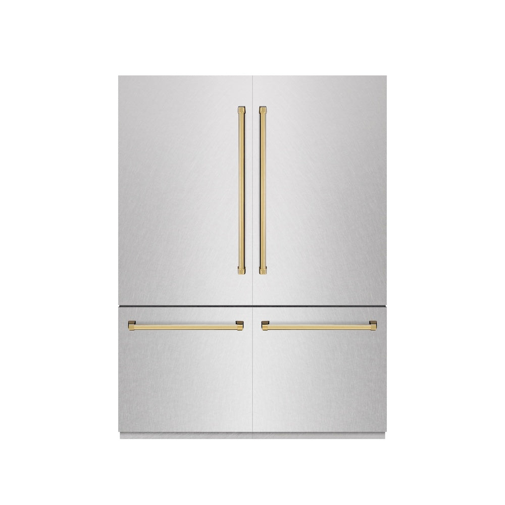 ZLINE 60 Inch Autograph 60" Built In Counter Depth French Door Refrigerator GRBIVZSN60G - View 3 | Fridge.com