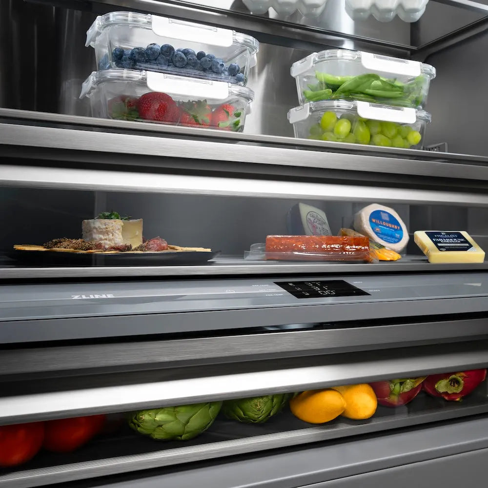 ZLINE 60 Inch Autograph 60" Built In Counter Depth French Door Refrigerator GRBIVZSN60G - View 6 | Fridge.com