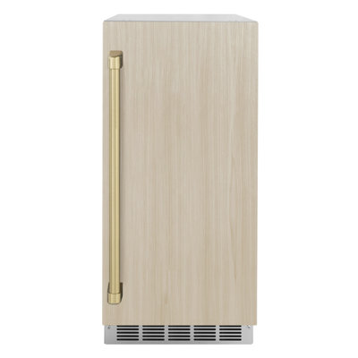 ZLINE Autograph 15 in. Touchstone Panel Ready Clear Cube Ice Maker w/ Bronze Handle | Fridge.com