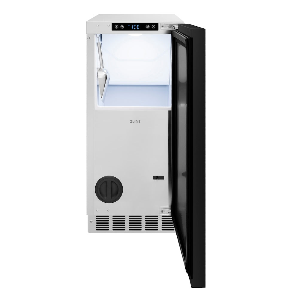 ZLINE Autograph 15 in. Touchstone Panel Ready Clear Cube Ice Maker W/ Bronze Handle - View 5 | Fridge.com