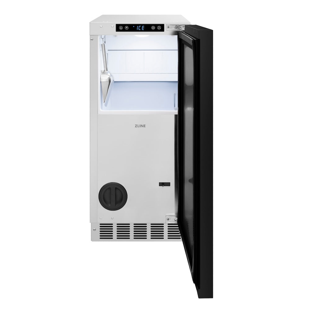 ZLINE 15 in. Touchstone Gourmet Ice Maker With Drain Pump And Panel Ready Door - View 6 | Fridge.com