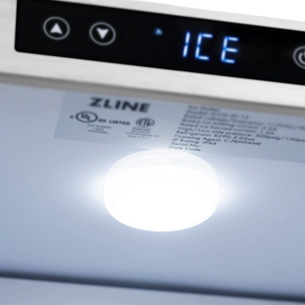 ZLINE Autograph Edition 15 in. Touchstone Gourmet Ice Maker With Drain Pump And Door With Handle - View 6 | Fridge.com
