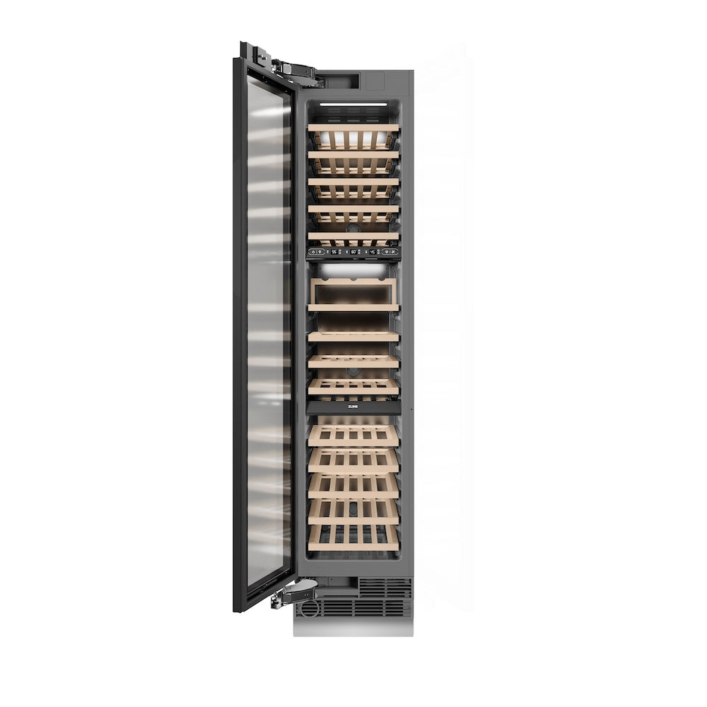 ZLINE 18 in. 9.0 cu. ft. Triple Zone 68 Bottle Panel Ready Hinge Column Wine Cooler - View 5 | Fridge.com
