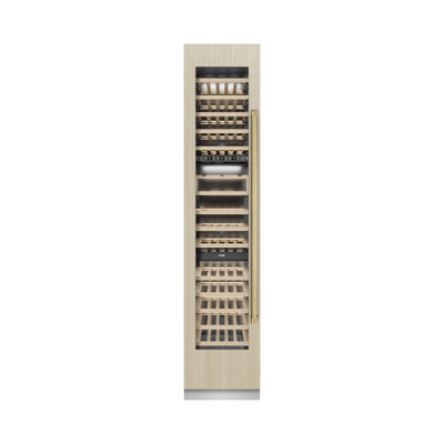 ZLINE Autograph 18 in. 9.0 cu. ft. Triple Zone 68 Bottle Panel Ready Hinge Column Wine Cooler with Accents | Fridge.com