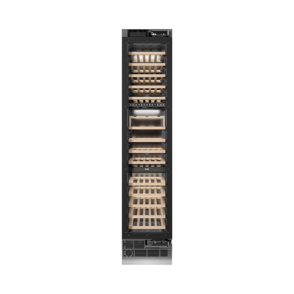 ZLINE 18 in. 9.0 cu. ft. Triple Zone 68 Bottle Panel Ready Hinge Column Wine Cooler - View 3 | Fridge.com