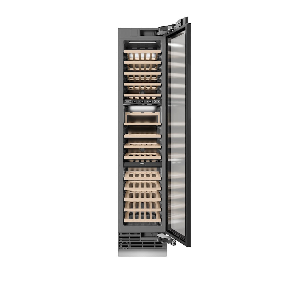 ZLINE 18 in. 9.0 cu. ft. Triple Zone 68 Bottle Panel Ready Hinge Column Wine Cooler - View 5 | Fridge.com