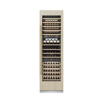 ZLINE Autograph 24 in. 12.4 cu. ft. Triple Zone 100 Bottle Panel Ready Column Wine Cooler with Accents | Fridge.com