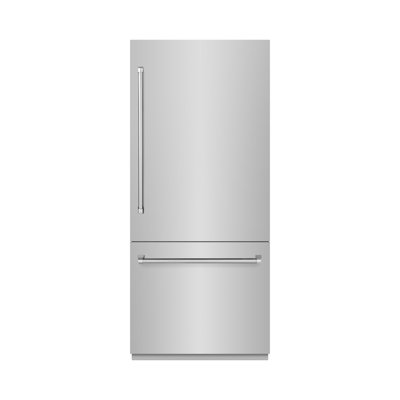ZLINE 36 in. 19.8 cu. ft. Built-In Bottom Freezer Refrigerator with Water Dispenser and Ice Maker | Fridge.com