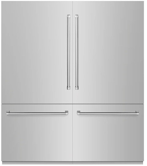 ZLINE 72 in. 39.6 cu. ft. French Door Built-In Bottom Freezer Refrigerator with Water Dispensers and Ice Makers | Fridge.com