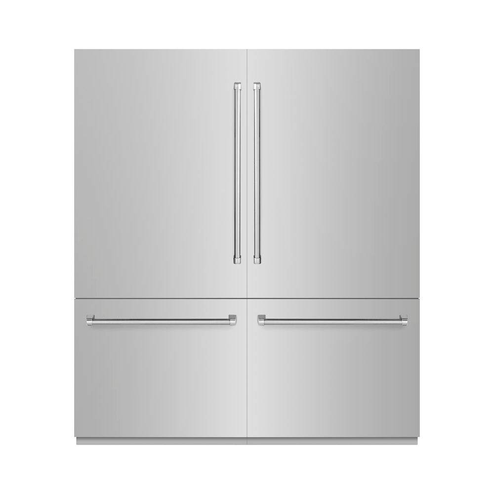 ZLINE 72 in. 39.6 cu. ft. French Door Built-In Bottom Freezer Refrigerator With Water Dispensers And Ice Makers - View 2 | Fridge.com