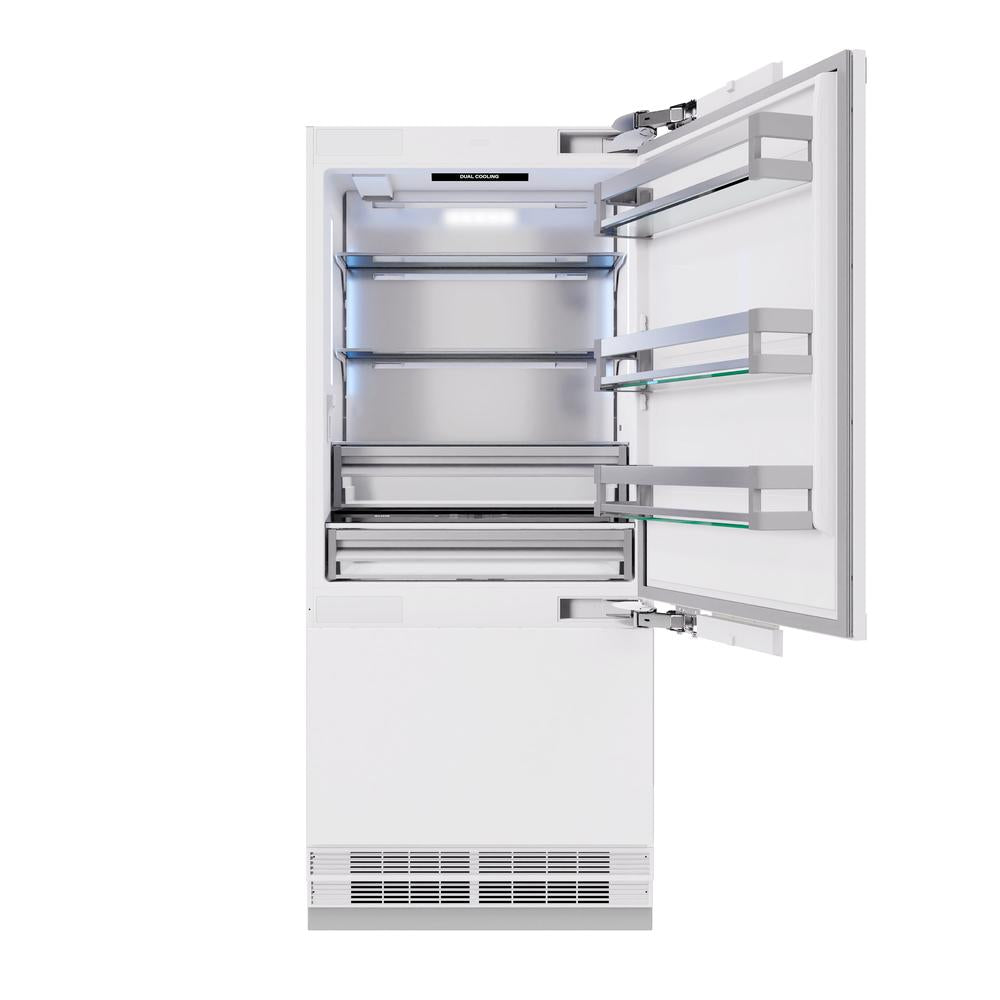 ZLINE 36 in. 19.8 cu. ft. Panel Ready Built-In Bottom Freezer Refrigerator With Water Dispenser And Ice Maker (Rbit-36) - View 6 | Fridge.com