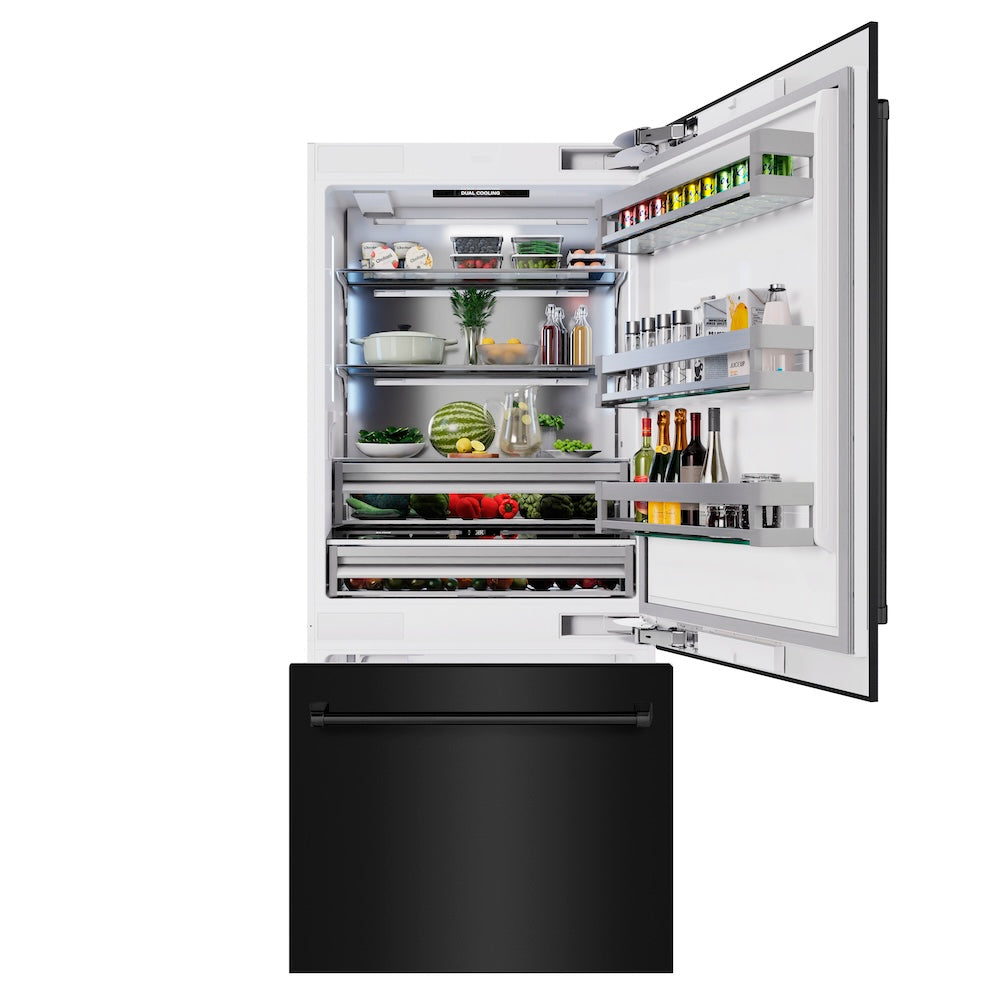 ZLINE 36 Inch Built In Counter Depth Bottom Freezer Refrigerator RBITBS36 - View 5 | Fridge.com