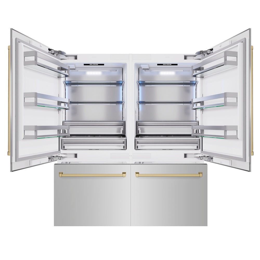ZLINE 72 Inch Autograph 72" Built In Counter Depth French Door Refrigerator RBITZ30472CB - View 3 | Fridge.com
