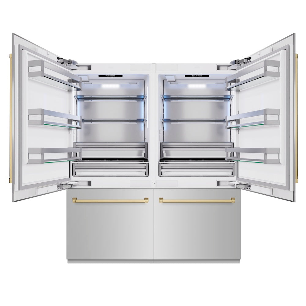 ZLINE 72 Inch Autograph 72" Built In Counter Depth French Door Refrigerator RBITZ30472CB - View 4 | Fridge.com