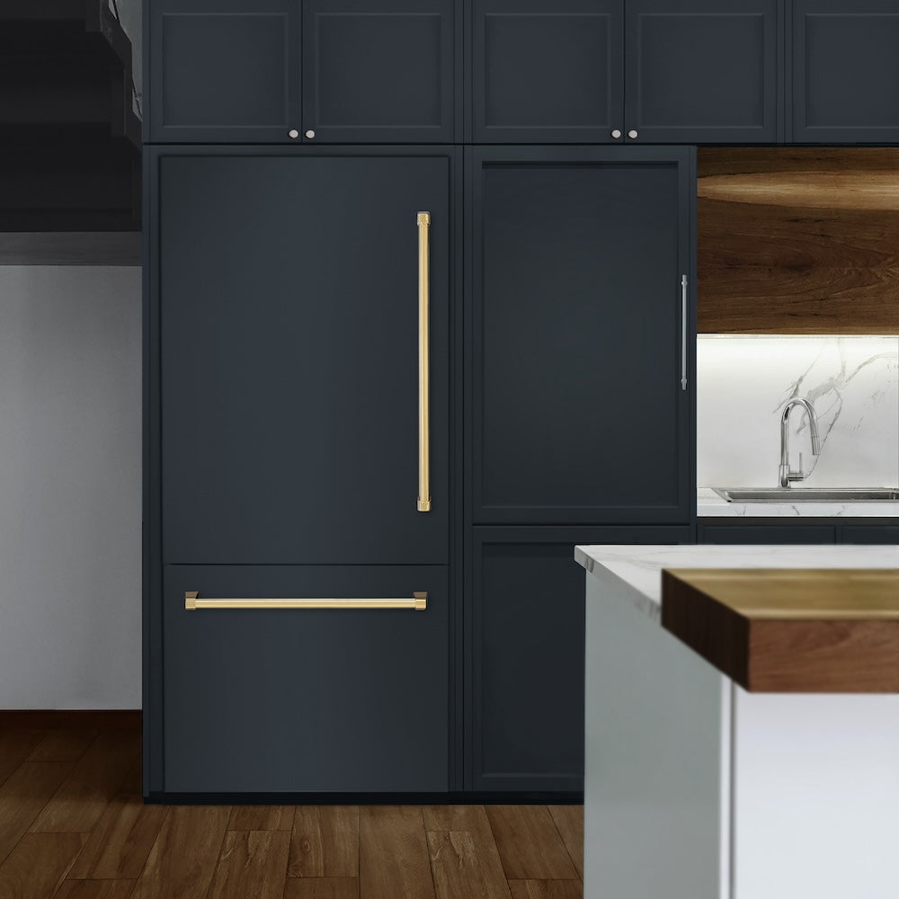 ZLINE 36 Inch Autograph 36" Built In Counter Depth Bottom Freezer Refrigerator RBITZ36G - View 5 | Fridge.com