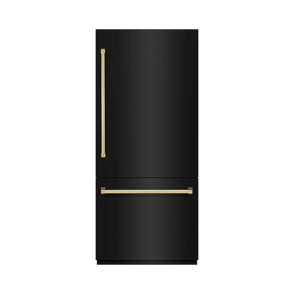ZLINE 36 Inch autograph 36" Built In Counter Depth Bottom Freezer Refrigerator RBITZBS36G | Fridge.com