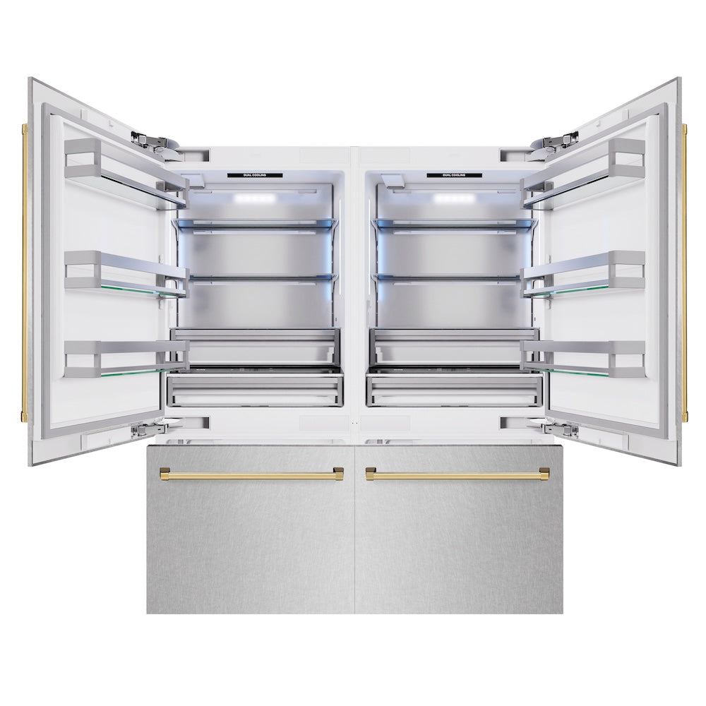 ZLINE 72 Inch Autograph 72" Built In Counter Depth French Door Refrigerator RBITZSN72G - View 3 | Fridge.com