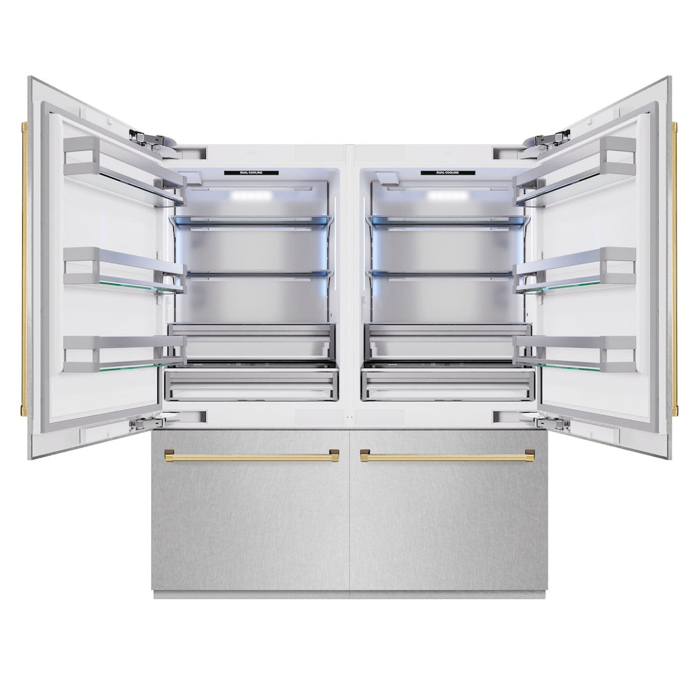 ZLINE 72 Inch Autograph 72" Built In Counter Depth French Door Refrigerator RBITZSN72G - View 4 | Fridge.com