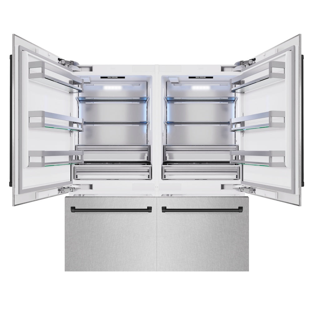 ZLINE 72 Inch Autograph 72" Built In Counter Depth French Door Refrigerator RBITZSN72MB - View 4 | Fridge.com