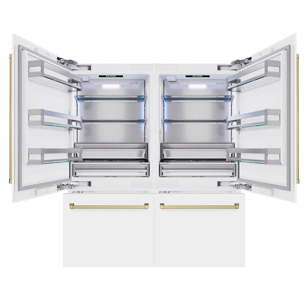 ZLINE 72 Inch Autograph 72" Built In Counter Depth French Door Refrigerator RBITZWM72CB - View 3 | Fridge.com