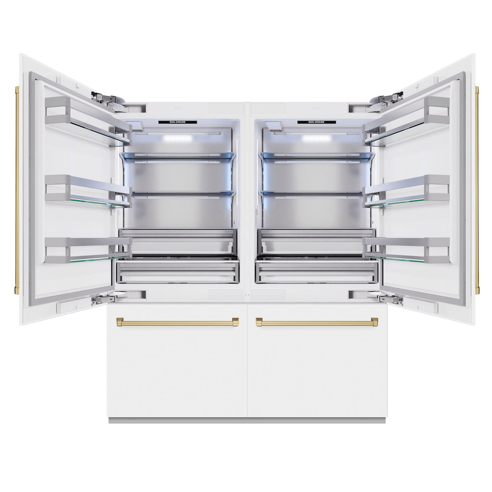 ZLINE 72 Inch Autograph 72" Built In Counter Depth French Door Refrigerator RBITZWM72CB - View 4 | Fridge.com
